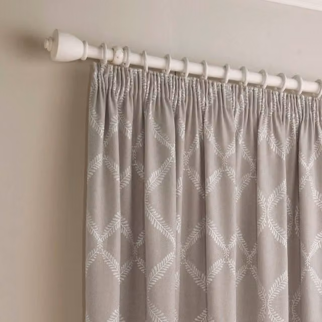 Make It A Home Olivia Lattice Room Darkening Pencil Pleat Curtain Pair in Grey, Height: 229 cm