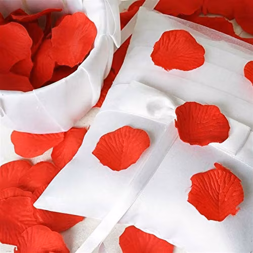 SHATCHI Red Silk Rose Petal Confetti, 2000 Pieces for Wedding and Anniversary Table Decorations – 5