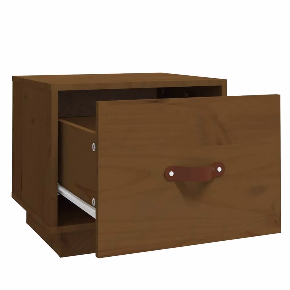 Berkfield Home Set of 2 Solid Wood Pine Bedside Cabinets in Honey Brown, W/D/H: 40 x 34 x 35 cm – 4