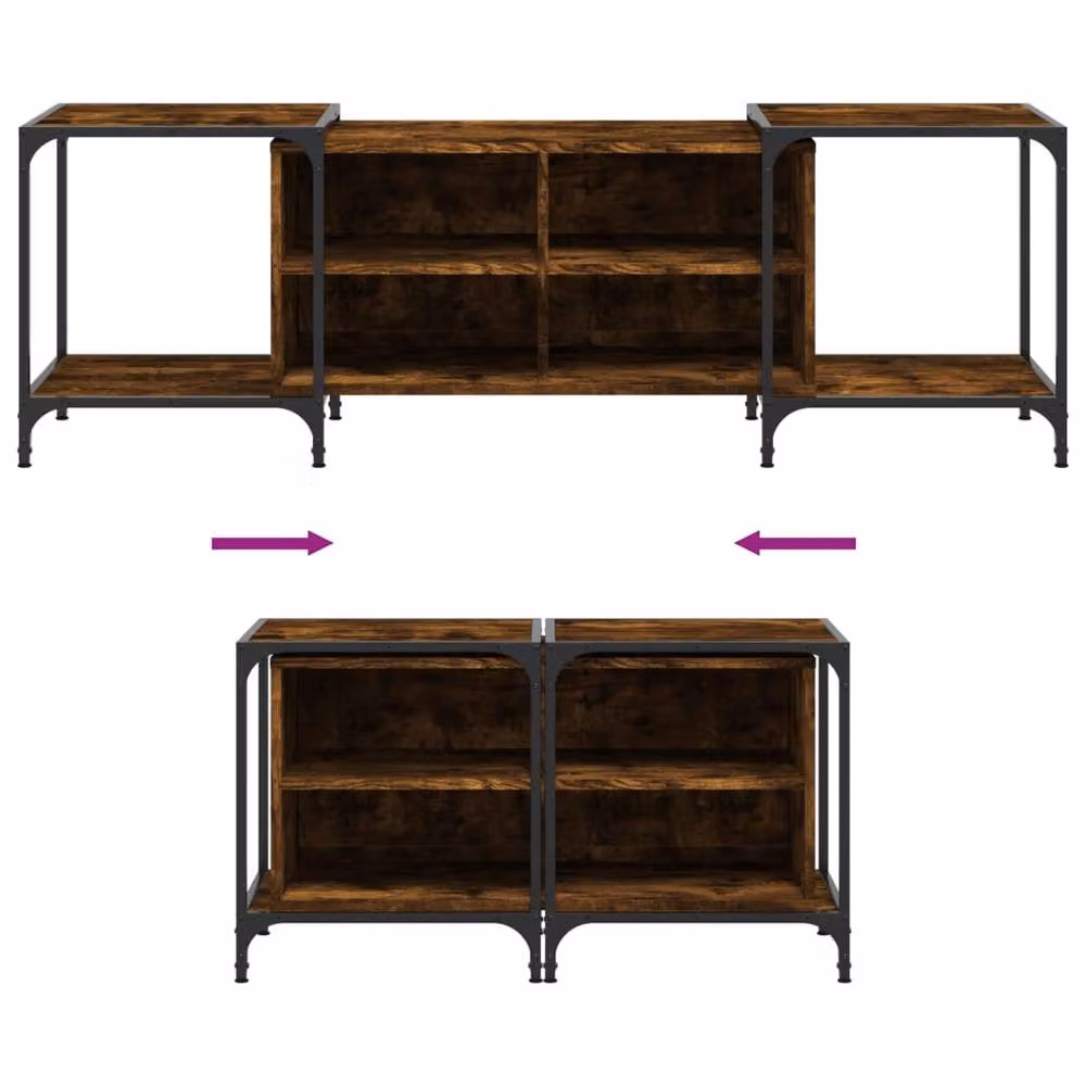 Berkfield Home Smoked Oak TV Cabinet in Brown, W/D/H: 153 x 37 x 50 cm – 4