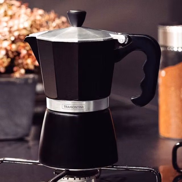 Tramontina Italian Espresso Pot in Black