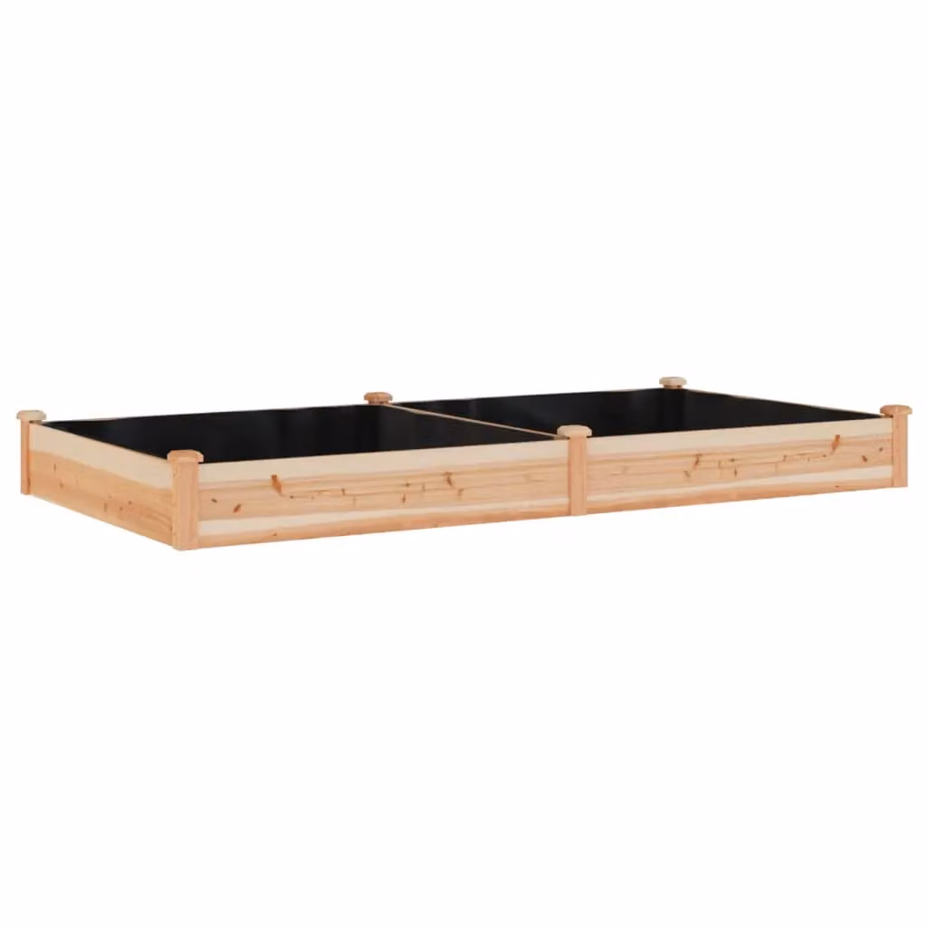 Berkfield Home Garden Raised Bed with Liner in Brown Solid Wood, W/D/H: 240 x 120 x 25 cm – 2