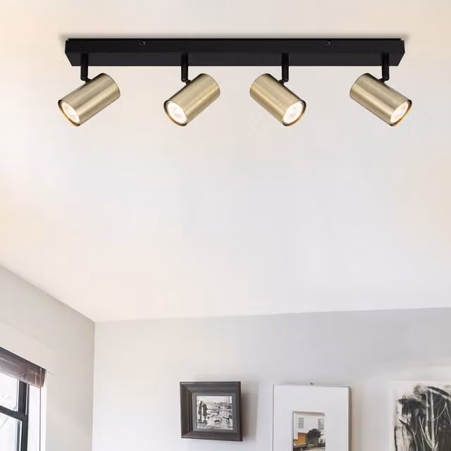COSYLYTE Grafton 4 Light Modern Ceiling Spotlight in Brass