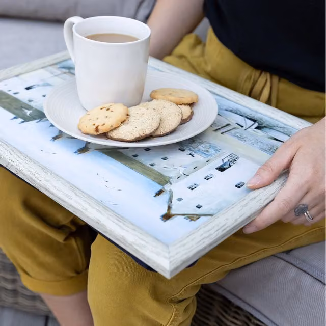 Creative Tops Cornish Harbour Rectangular Lap Tray, Blue, W: 44 cm, D: 34 cm