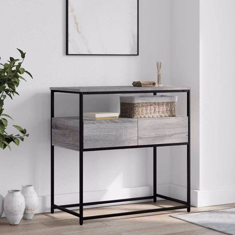 Berkfield Home Decorative Console Table in Grey Sonoma, W/D/H: 75 x 40 x 75 cm – 1