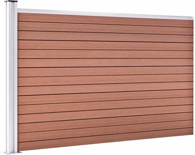 Berkfield Home Durable WPC Garden Fence Board, Brown, W: 175 cm, H: 105 cm