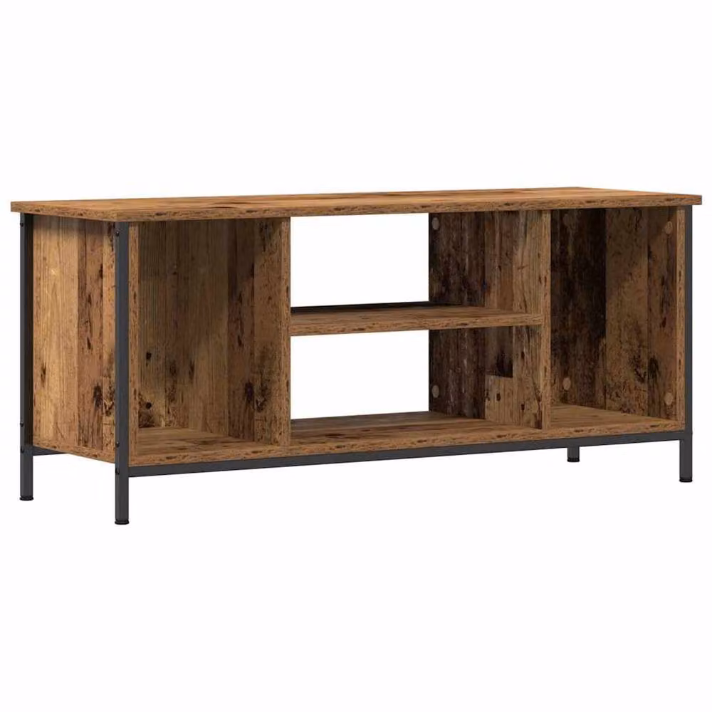 Berkfield Home Modern Entertainment Centre in Brown, MDF and Metal – 3
