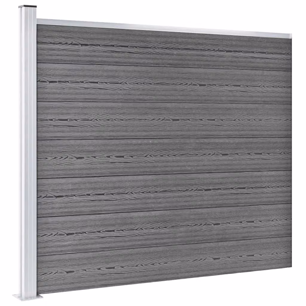 Berkfield Home WPC Fence Panel Set, Grey, W: 699 cm, H: 146 cm – 3