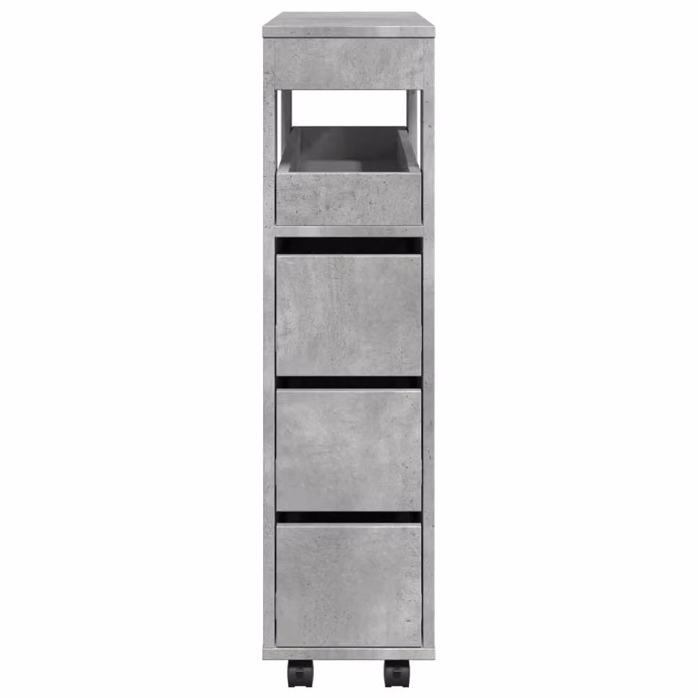 Berkfield Home Narrow Freestanding Bathroom Cabinet with Wheels in Concrete Grey – 2