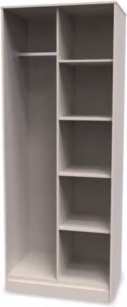 Welcome Furniture Pixel Open Shelf Wardrobe in Matt White Metal