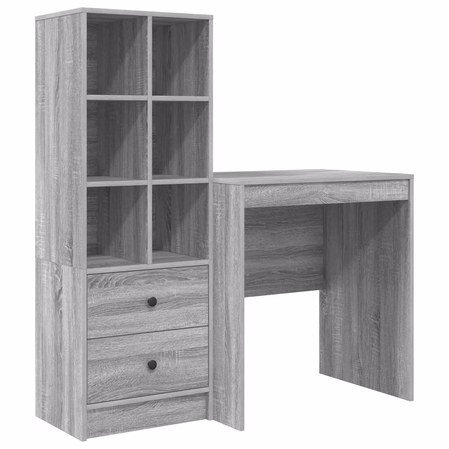 Berkfield Modern Writing Desk with Storage in Grey Matt MDF – 2