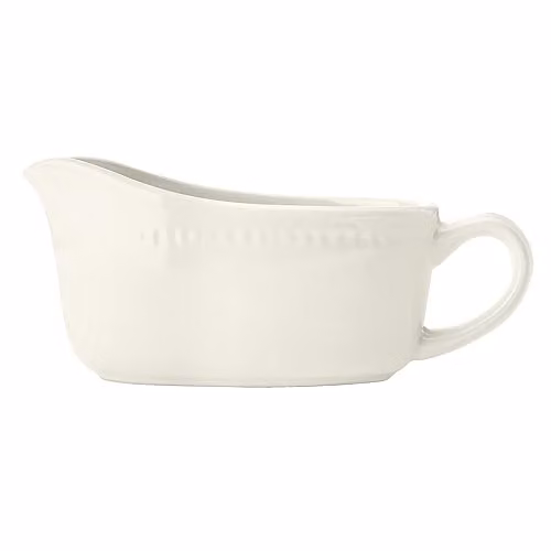 Mikasa Cranborne Stoneware Gravy Boat, 300ml, White and Beige
