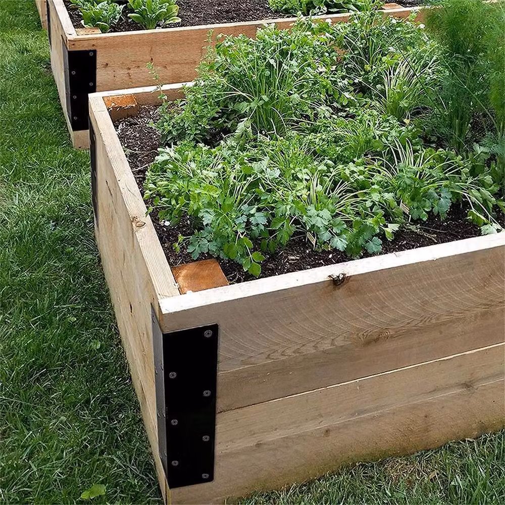 KORVIXA Rustic Steel Raised Flower Bed Through Planter Box for Vegetable Gardens, Black, W: 100 cm, D: 50 cm, H: 28 cm – 3