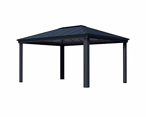 Palram Canopia Dallas Modern Hip Garden Gazebo in Anthracite Grey