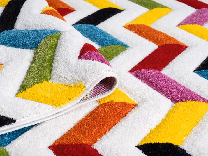 Ultimate Rug Collection Spectra Carved Heatset Round Multicolour Rug, Diameter: 133 cm – 2