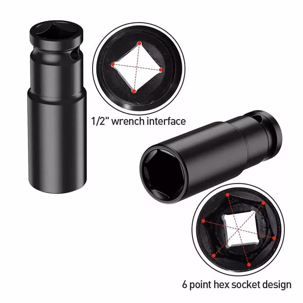 NESTLUNE 20-Piece 1/2 inch Deep Impact Socket Tool Set in Black – 6