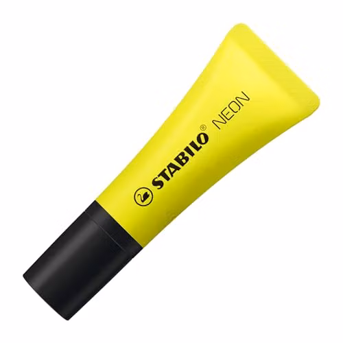 STABILO NEON Highlighter Set in Yellow, Pink, Green and Orange with Chisel Tip