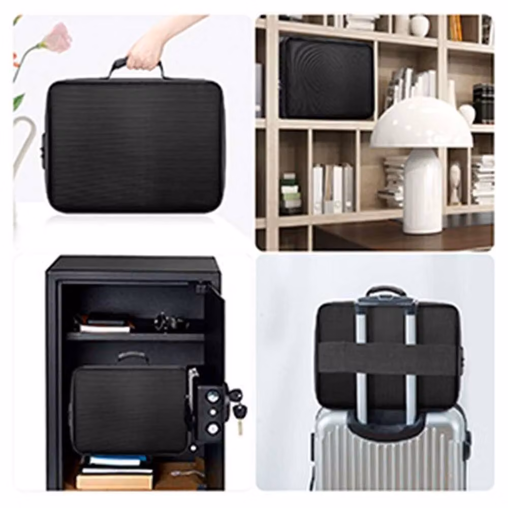 VOGREX Locked Fireproof and Waterproof Expandable Document Box in Black – 3