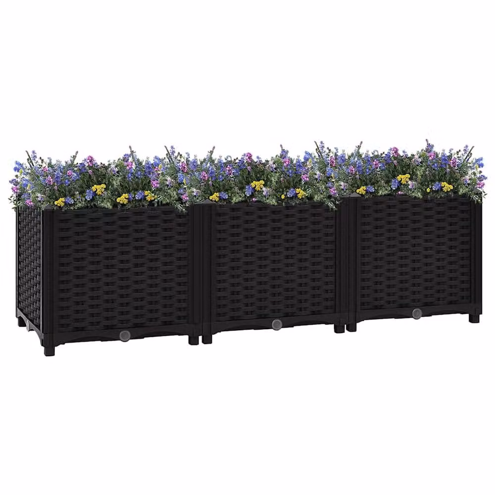 Berkfield Home Black Polypropylene Raised Bed W/D/H: 120 x 40 x 38 cm – 2