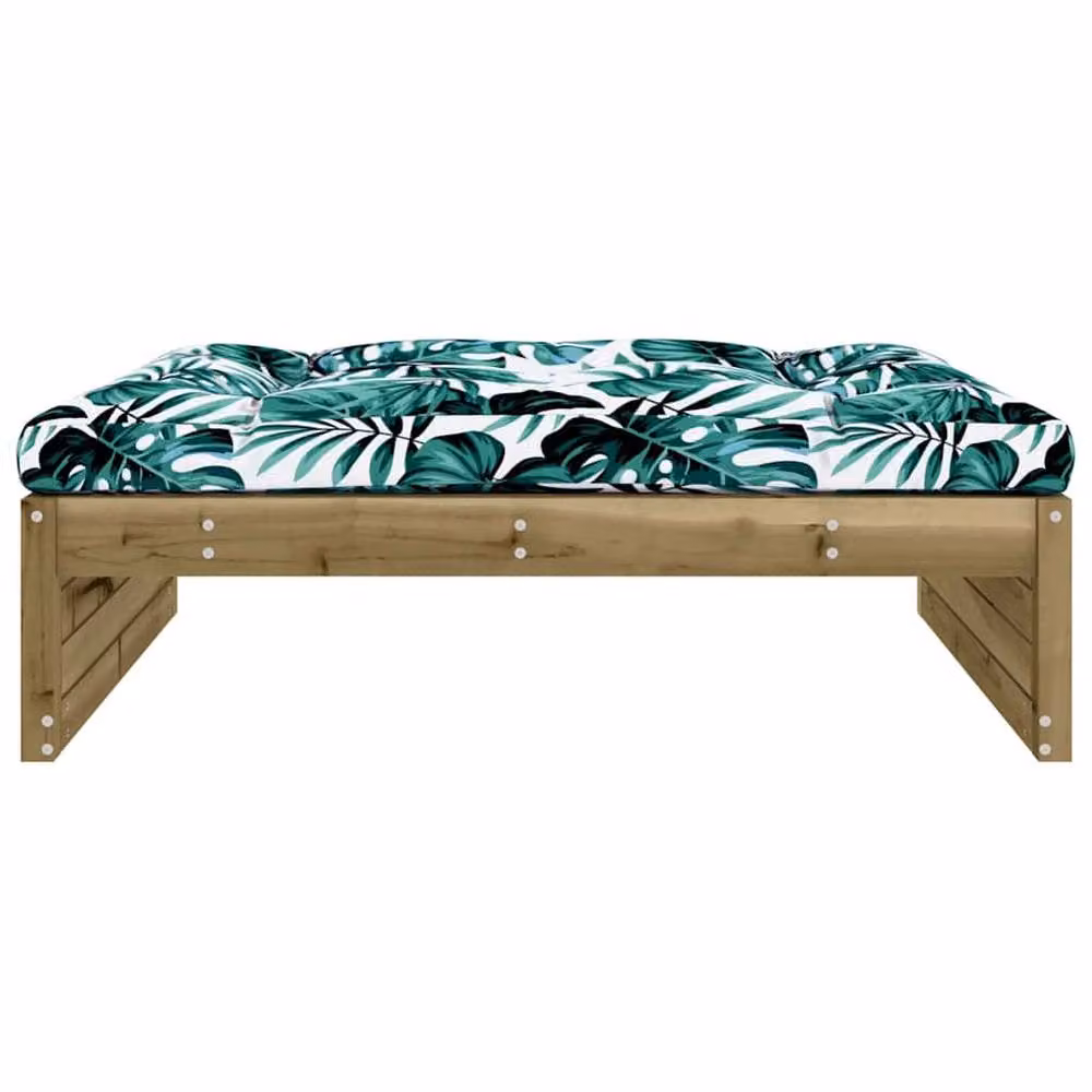 Berkfield Home Rustic Brown Impregnated Pine Wood Garden Footstool W: 120 cm, D: 80 cm, H: 80 cm – 3