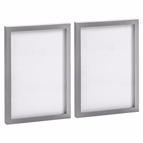 Nicola Spring Modern Rectangular Photo Frame, Grey, Pack of 2