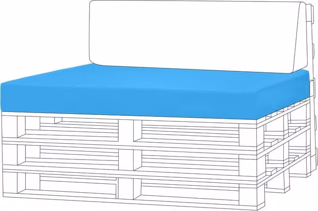 Gardenista Water Repellent Rectangular Outdoor Pallet Seat Pads in Turquoise