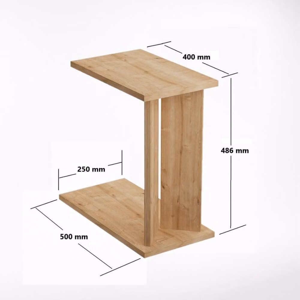 Calicosy LUN Sofa End Table with Shelf in Light Oak – 2