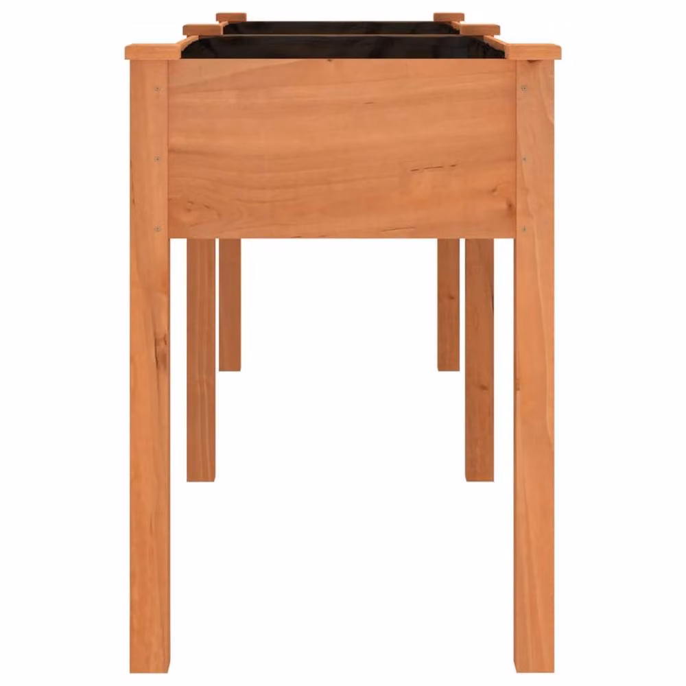 Berkfield Home Brown Solid Wood Fir Planter with Liner W/D/H: 203 x 53 x 76 cm – 3