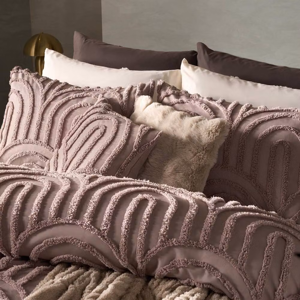 OHS Tufted Arches Bedding Set in Dusty Pink, including Duvet Cover and Pillowcase, W: 140 cm, L: 200 cm – 2