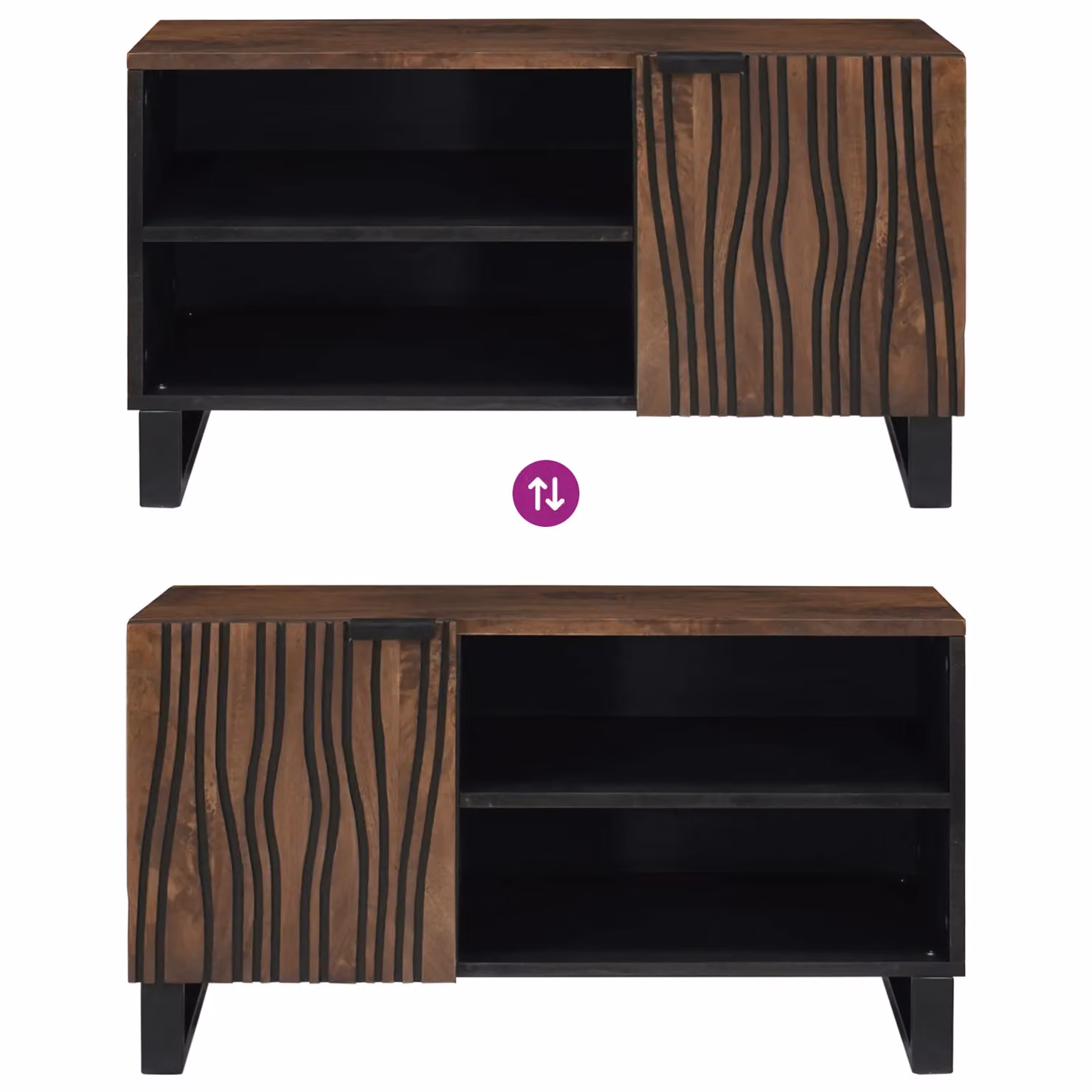 Berkfield Home Modern TV Cabinet in Walnut Brown, W/D/H: 80 x 31.5 x 46 cm – 5