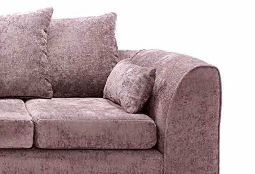 Abakus Direct Harriet Left Facing Corner Sofa in Pink Crushed Chenille with Scatter Cushions, W/D/H: 212 x 90 x 90 cm – 7