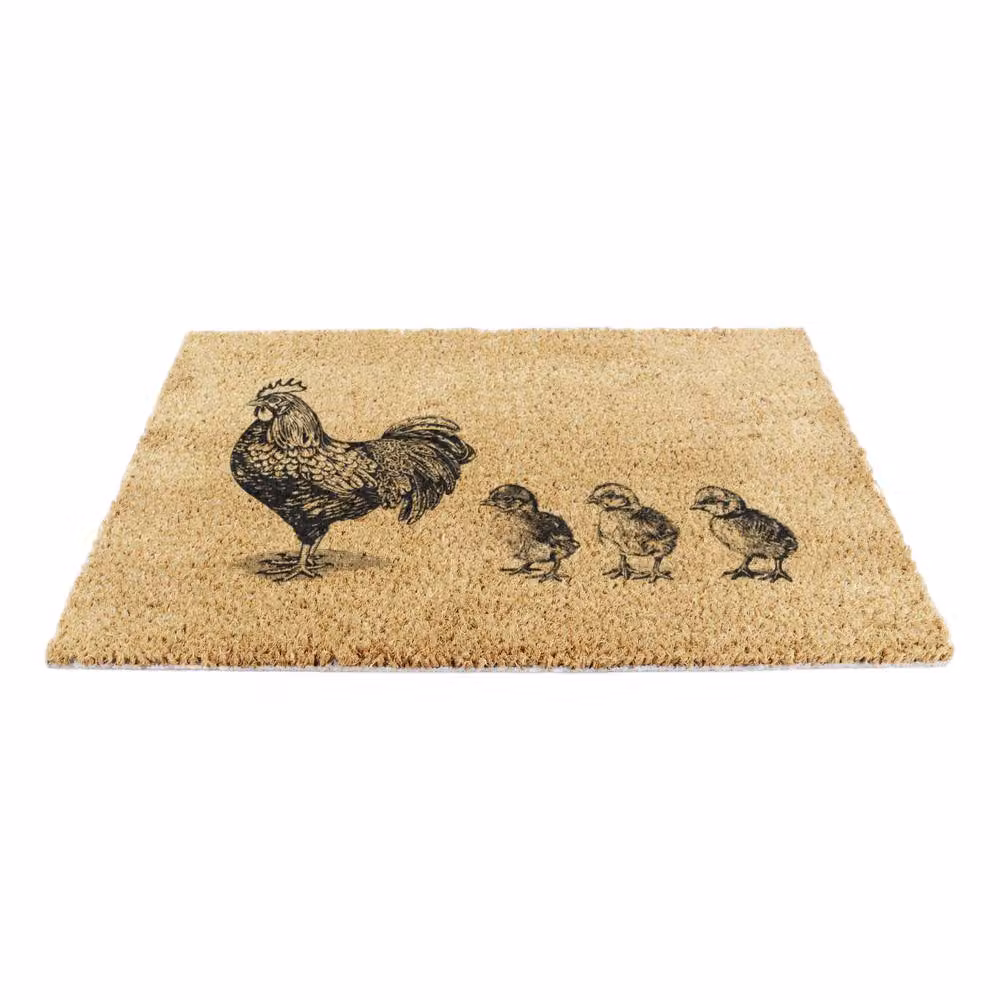 Artsy Mats Chickens & Chicks Doormat, Brown, W: 60 cm, D: 40 cm – 3