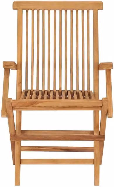 Berkfield Home Set of 8 Durable Brown Solid Teak Wood Garden Chairs with Armrests – 1