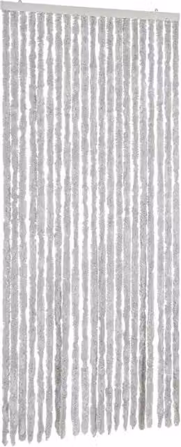 Berkfield Home Grey Chenille Fly Curtain, W: 90 cm, H: 220 cm