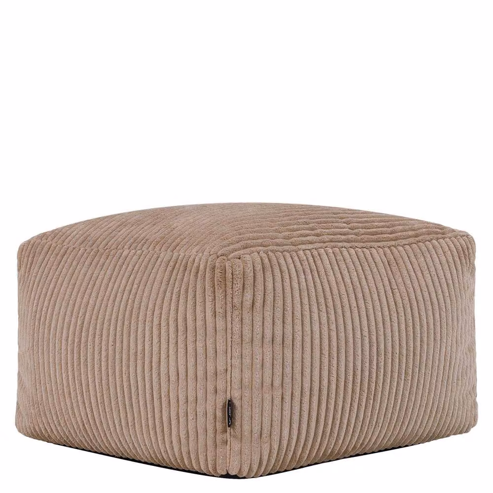 icon Amara Rectangular Cord Bean Bag Footstool, Brown, W/D/H: 40 x 40 x 24 cm – 2
