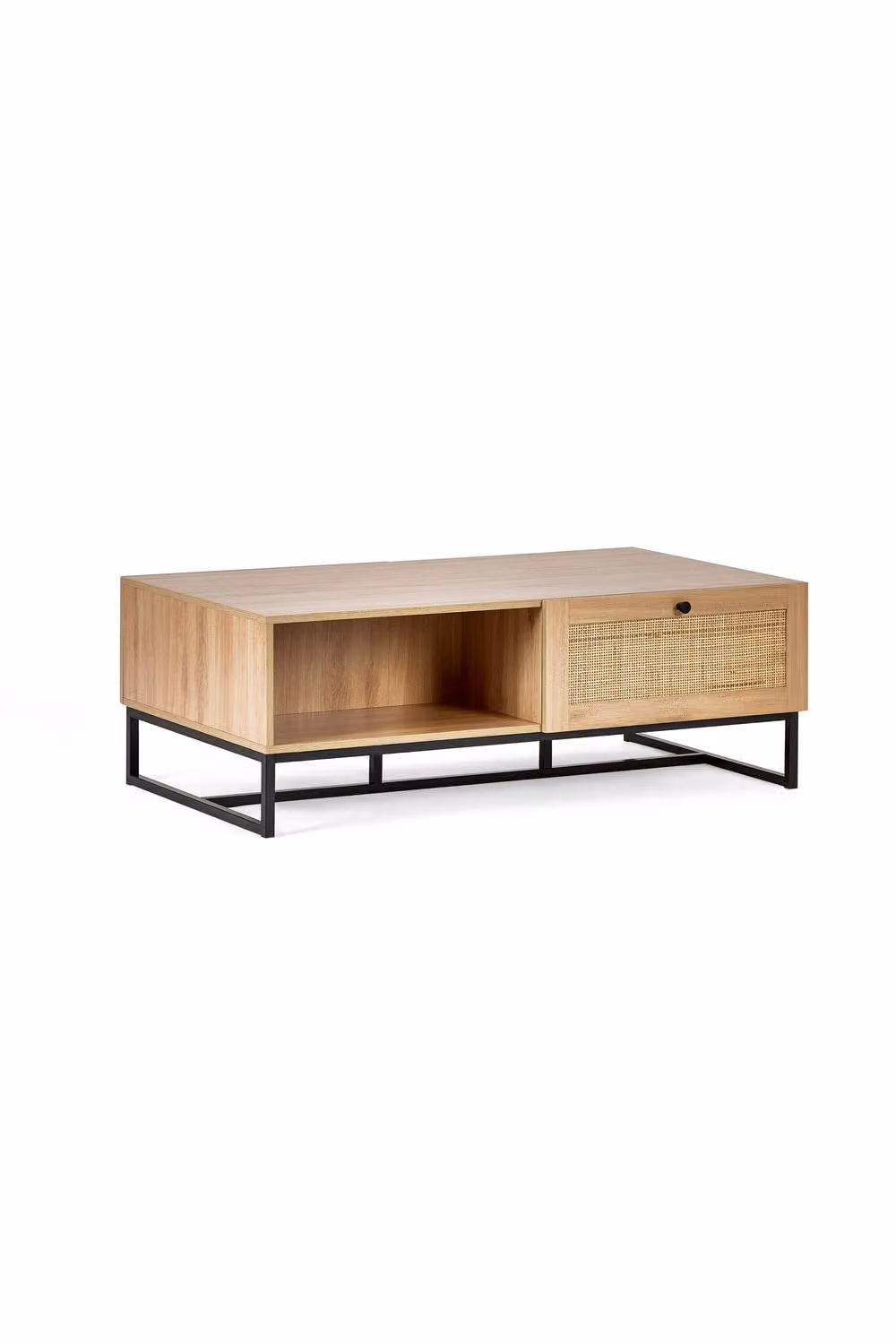 Julian Bowen Padstow Rattan and Oak Rectangular Coffee Table in Oak – 2