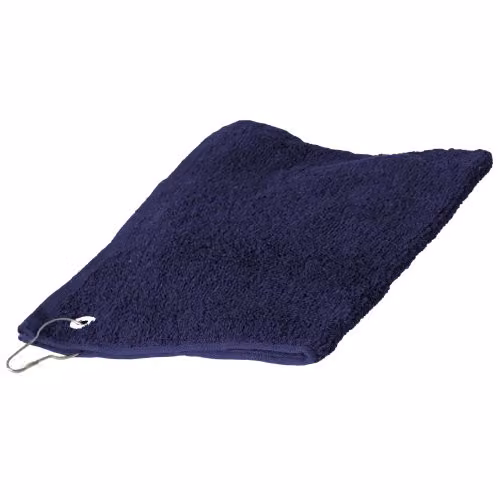 Towel City Luxury Range 550 GSM Sports Golf Towel in Blue and Silver, W: 30 cm x H: 30 cm