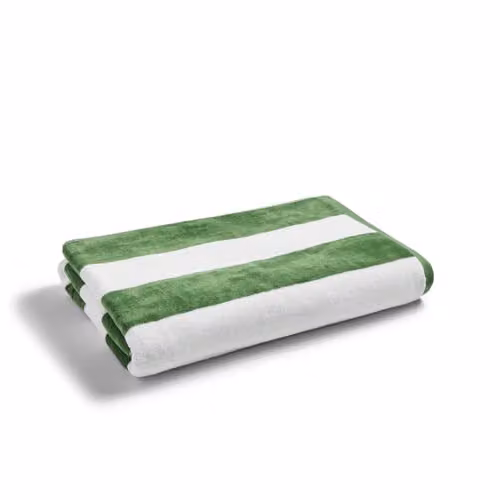 Christy Cabana Striped Cotton Beach Towel in Green, W/D/H: 100 x 180 cm – 1