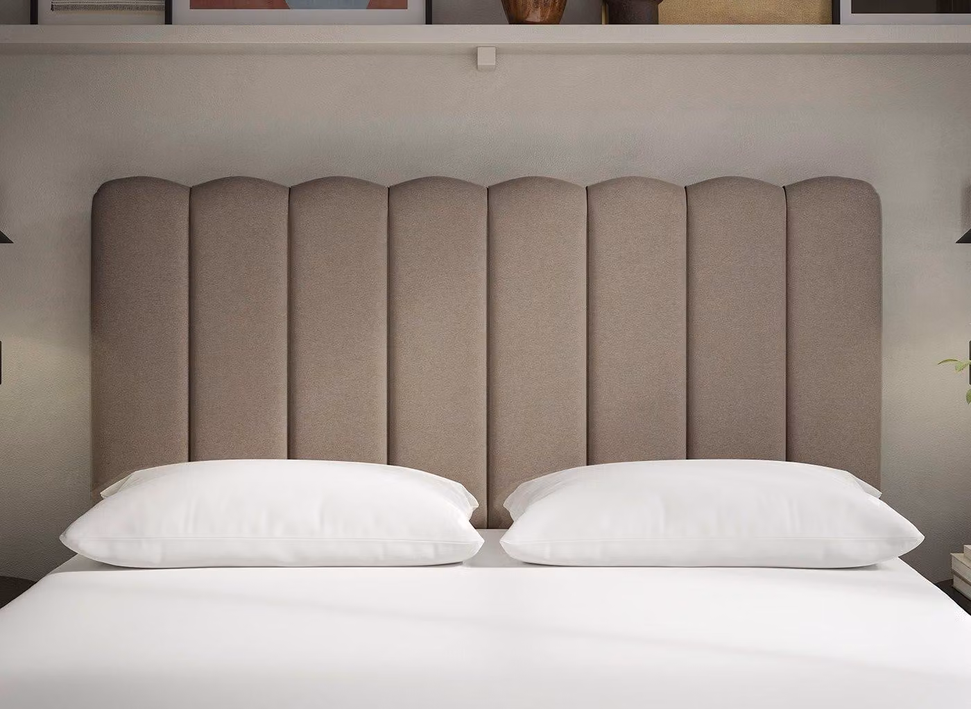 Sealy Shard Upholstered Geometric Headboard in Beige