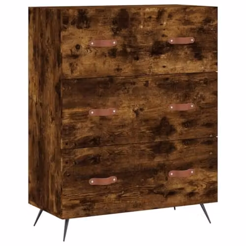vidaXL Modern Smoked Oak Chest of Drawers and Storage Sideboard for Living Room or Home Office