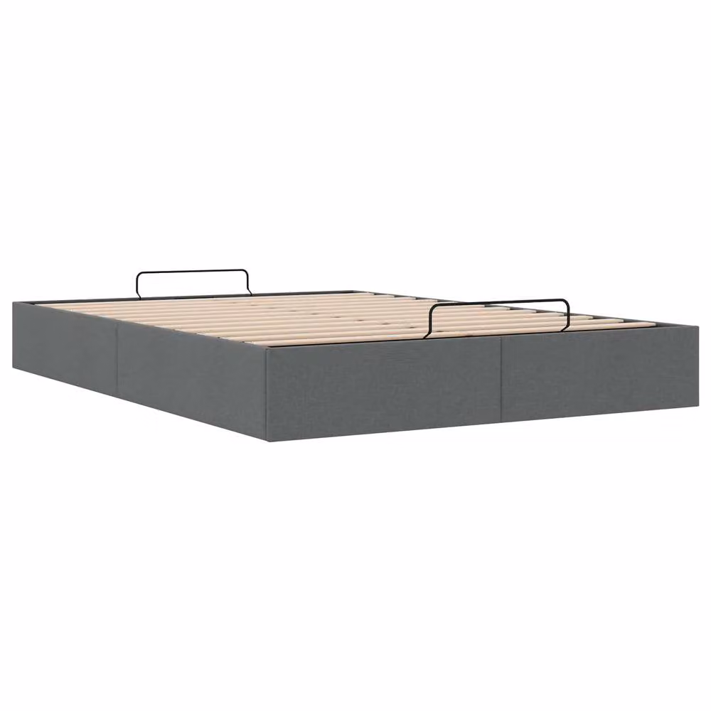 Berkfield Home Queen Size Ottoman Bed Frame in Dark Grey Fabric, W/D/H: 150 x 200 cm – 3