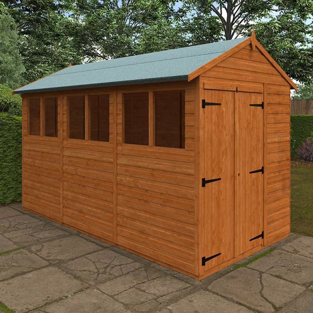 Buttercup Farm 12x6 Flex Apex Double Door Wooden Chicken Coop in Orange and Grey, L353.8 x W175 x H213.5 cm – 2