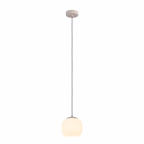 Eglo Cominio Pendant Lamp in Beige and White Metal and Glass – 1
