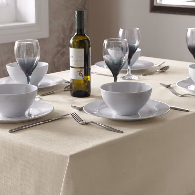 Terrys Plain Ivory Polyester Tablecloth