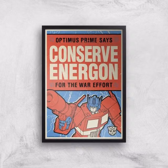 Transformers Conserve Energon Multicolour Retro Paper Poster Art Print, Size: A2