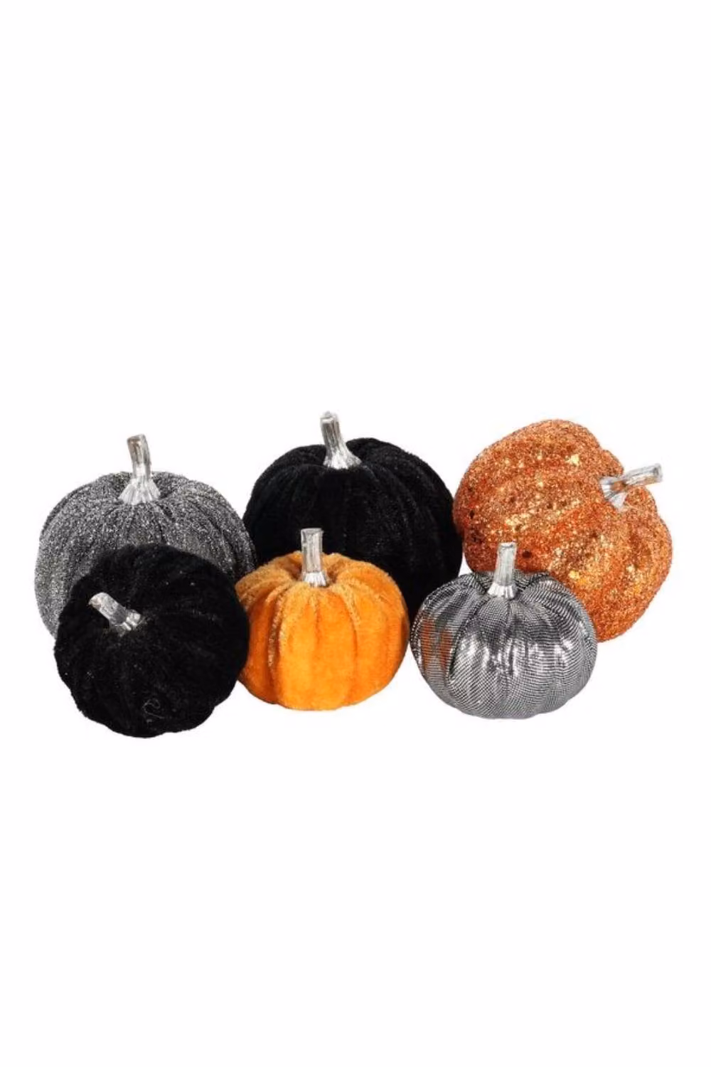 KDMD Sparkly Velvet Assorted Pumpkins, 9 Pack, Multicolour – 2