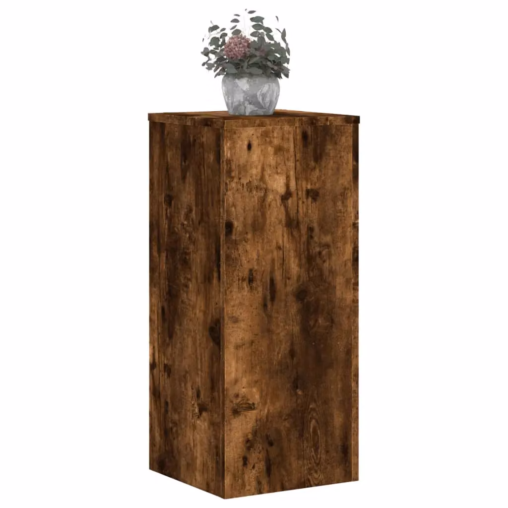 Berkfield Home Set of 2 Smoked Oak Plant Stands in Brown, W/D/H: 30 x 30 x 70 cm – 3