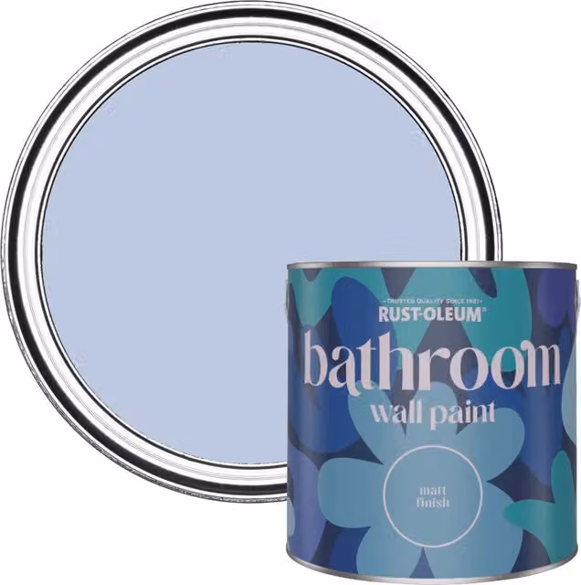Rust-Oleum Blue Water-Resistant Bathroom Wall and Ceiling Paint, Matt, 2.5 l