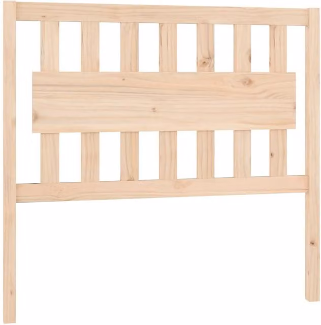 Berkfield Home Rustic Solid Wood Pine Bed Headboard in Beige, W: 105.5 cm, D: 4 cm, H: 100 cm