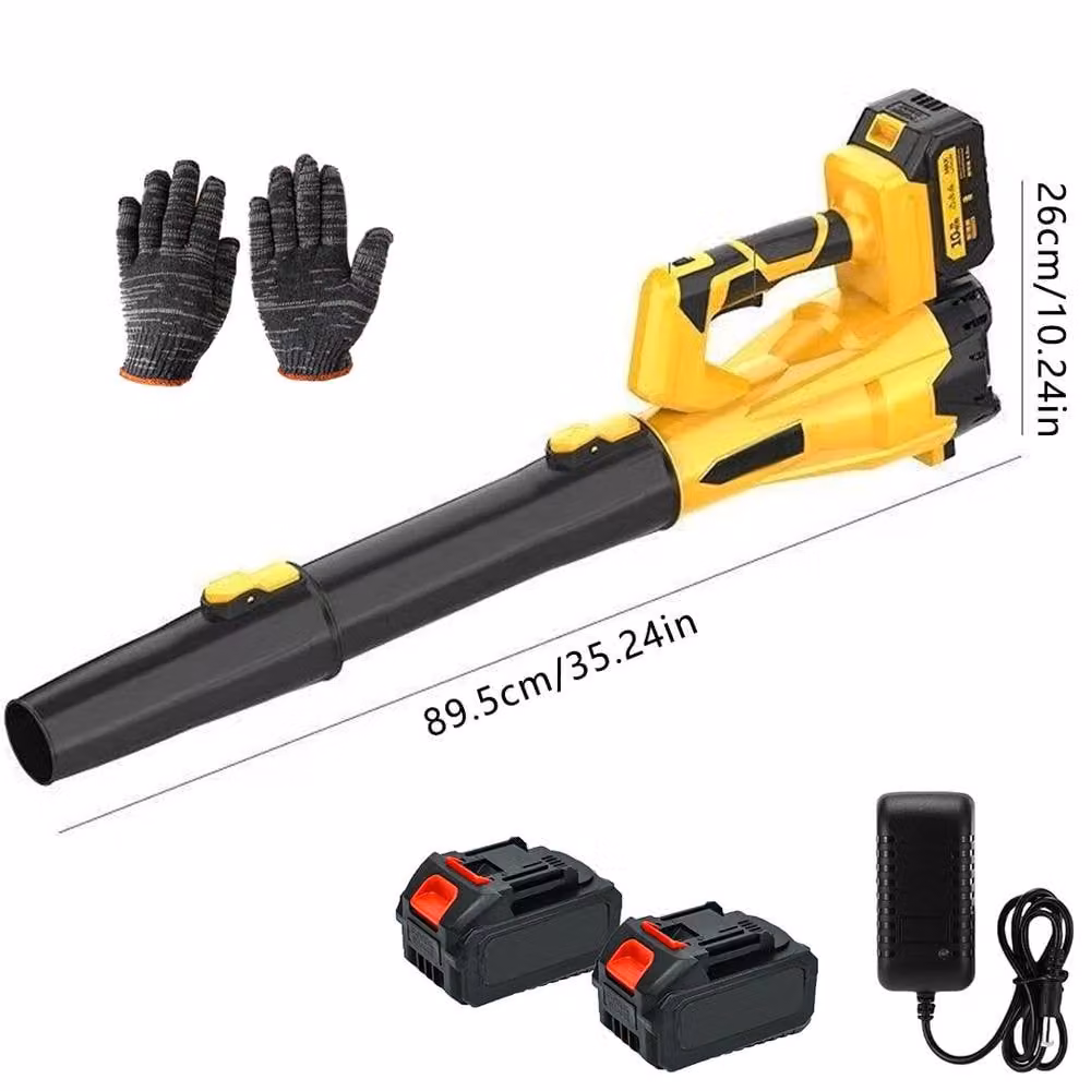 Ventryn Brushless 21V Cordless Leaf Blower with 6 Speeds, 2 Rechargeable Batteries and Charger, Yellow – 2